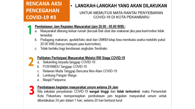 BAHAN ekspose Wali Kota Pekanbaru di depan unsur Forkopimda Riau, Sabtu, 11 April 2020, di Balai Serindit, Kompleks Gubernuran, Pekanbaru. 