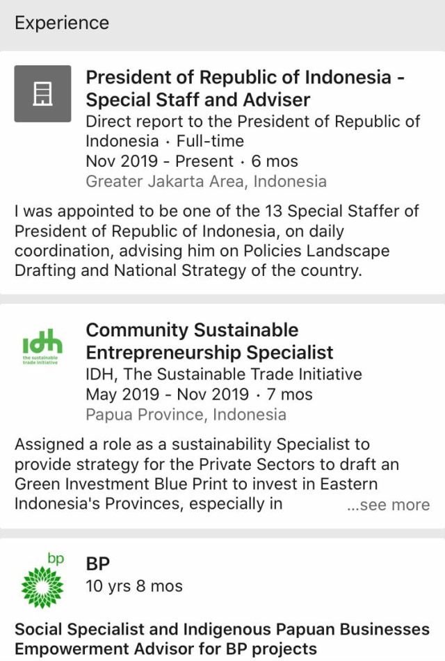 Stafsus Jokowi Billy Mambrasar Ubah Bio LinkedIn, Tak Lagi Klaim Setara Menteri (147620)