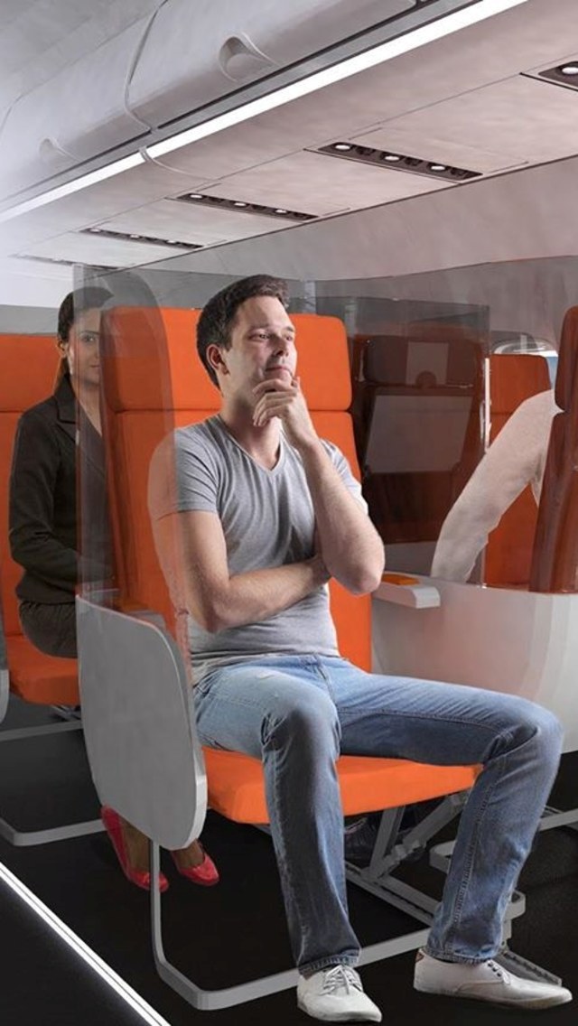 Desain kursi pesawat Janus Seat dari Aviointeriors. Foto: Instagram / @aviointeriors