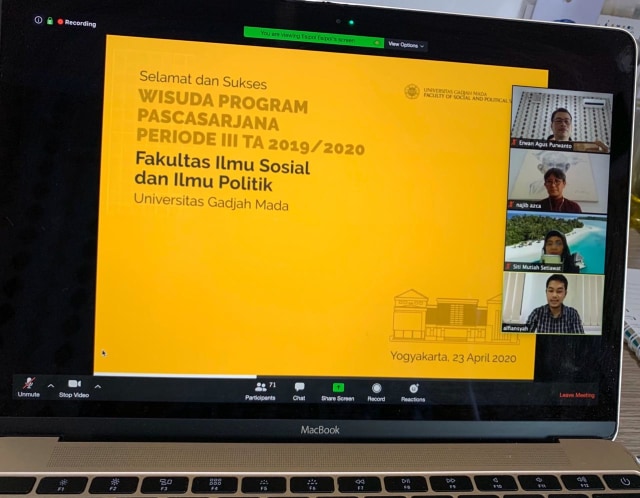 FISIP UGM Gelar Wisuda Online di Tengah Corona: Agar Wisudawan Punya Kenangan - kumparan.com