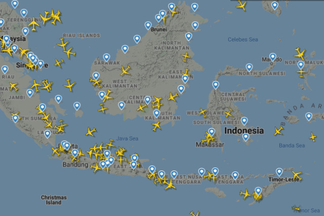 Suasana flight radar Indonesia