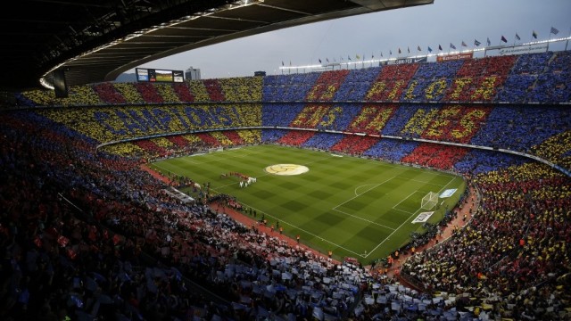 Bagian dalam Camp Nou, stadion Barcelona. Foto: Pau Barrena / AFP