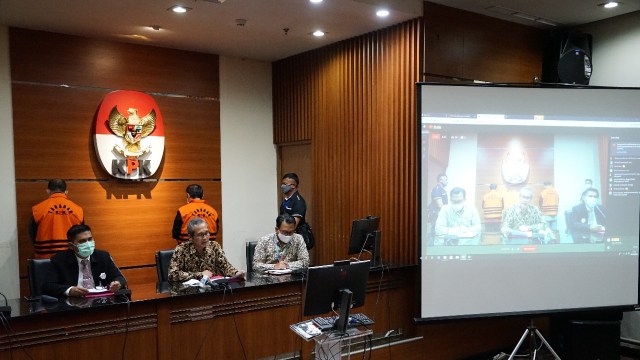 Konferensi pers KPK dalam penetapan tersangka kasus suap di Muara Enim. Foto: Dok. Humas KPK