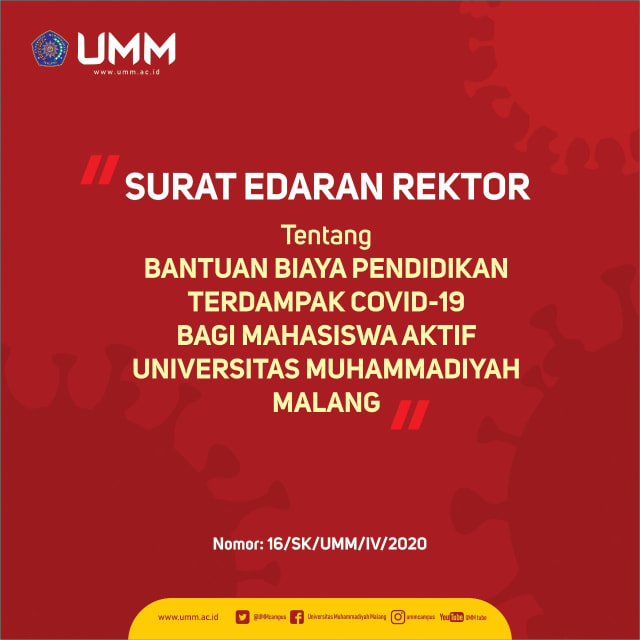 Pengumuman bantuan. Foto: Humas UMM.