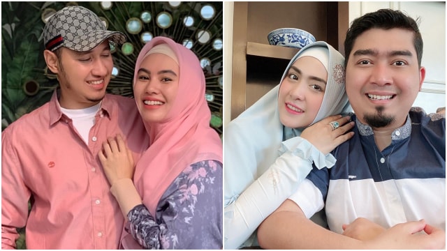 Pasangan April Kartika Putri-Habib Usman Bin Yahya dan April Jasmine-Ustasz Solmed. Foto: instagram @kartikaputriworld dan @apriljasmine85