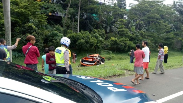 Mobil Sport Mclaren kecelakaan di Bogor. Foto: Dok. Polresta Bogor