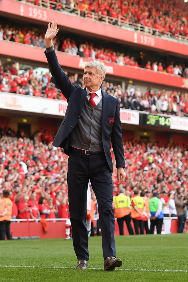 Momen perpisahan Arsene Wenger dengan Arsenal. Foto: Getty Images/Mike Hewitt