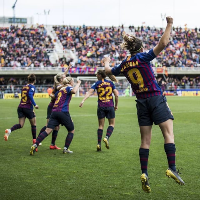 Tim FC Barcelona wanita. Foto: Instagram/@fcbfemeni
