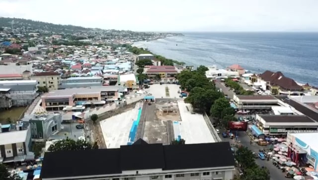 Kawasan Terminal Gamalama Ternate tampak dari atas. Foto: PUPR Ternate 