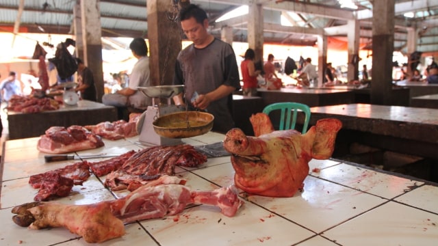 Foto Ilustrasi daiging babi