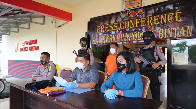 Satreskrim Bintan saat konferensi pers. Foto: Dok Polres Bintan