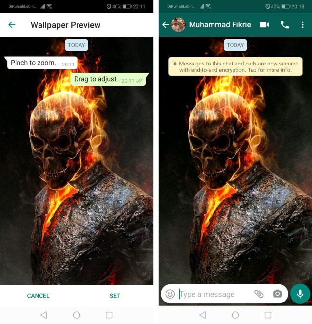 Cara Pasang Wallpaper Background WhatsApp