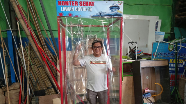 Bilik disinfektan otomatis. (Fernando Fitusia)