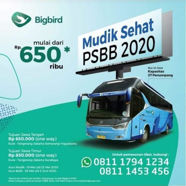 Hoaxbuster: Tak Benar Bigbird Bikin Mudik Bersama 2020 (134621)