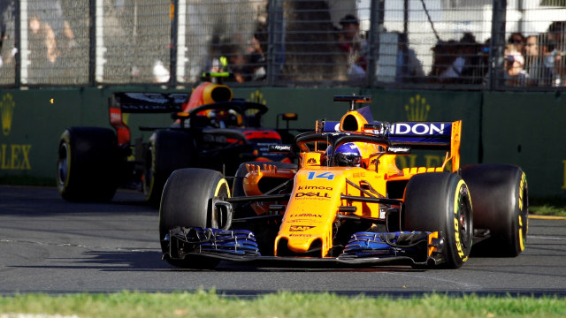 Fernando Alonso bersama McLaren pada musim 2018. (Foto: REUTERS/Brandon Malone)