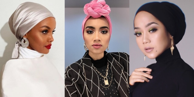 Inspirasi hijab turban untuk lebaran. Foto: dok. Instagram/ @yuna, @halima, @cheriraissa