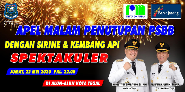 PSBB Berakhir, Pemkot Kota Tegal Gelar Pesta Kembang Api dan Bunyi Sirene