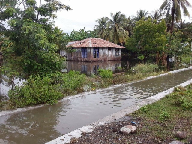 Rumah warga yang terendam banjir di Kampung Nila, Kelurahan Mbay II, Kabupaten Nagekeo. Foto: Arkadius Togo. 