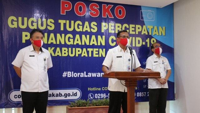 Kepala Dinas Komunukasi dan Informatika (Kominfo) Kabupaten Blora, Drs Sugiyono MSi, saat beri keterangan. Rabu (27/05/2020)