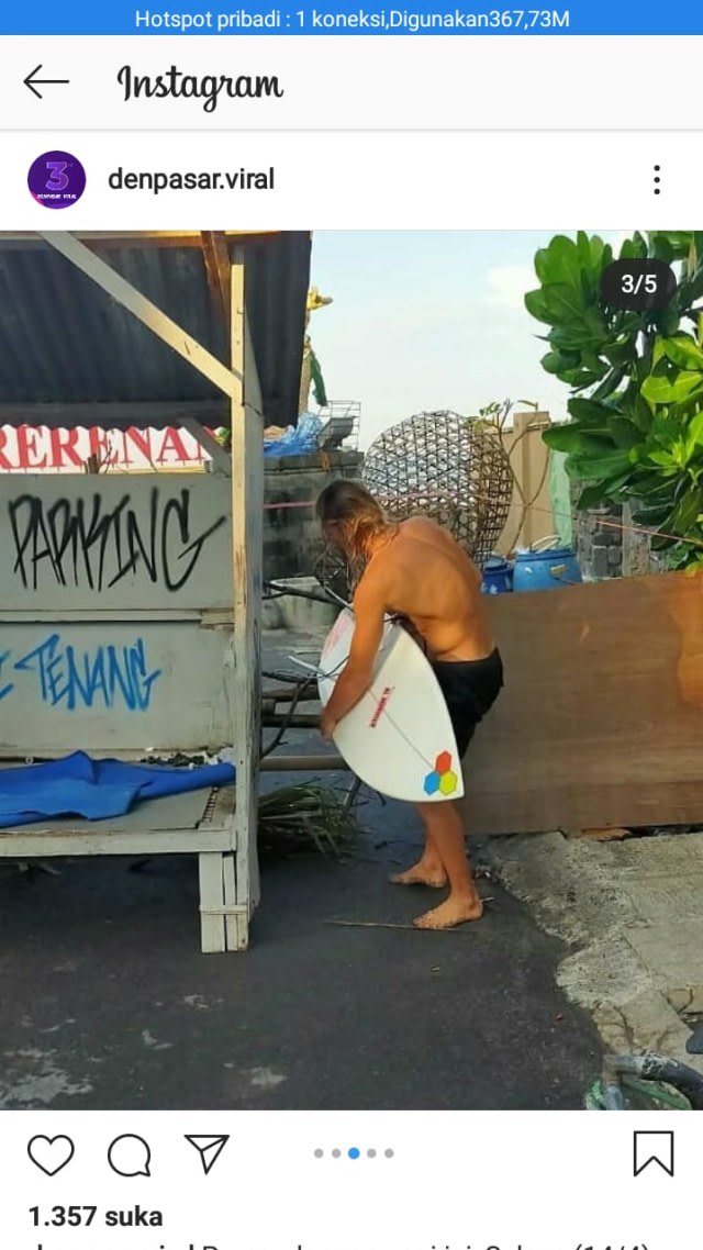 Turis nekat berusaha main surfing juga masih ditemukan - IST