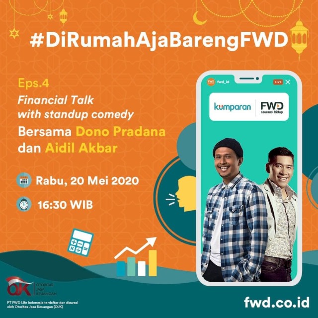 Financial Talk with standup comedy bareng Mas Dono Pradana dan Bang Aidil Akbar/ sumber: instagram @FWD_ID