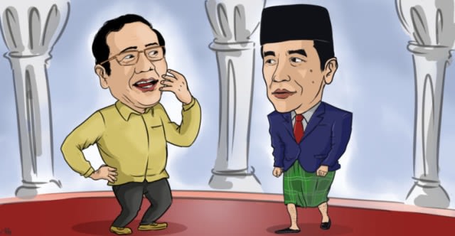 Mahfud MD dan Presiden Jokowi (illustrasi diambil dari kumparan) 