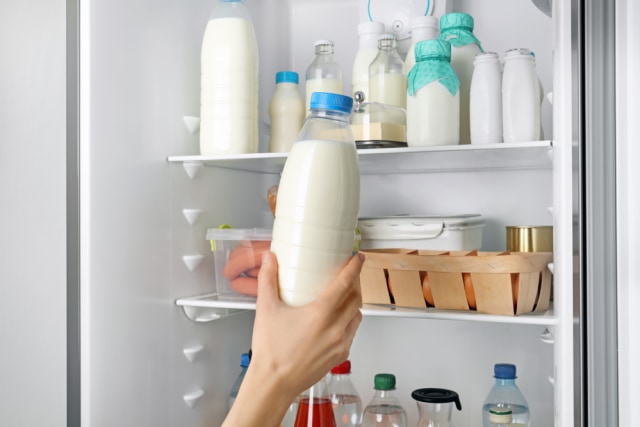 Ilustrasi menyimpan susu dalam kulkas Foto: dok.Shutterstock