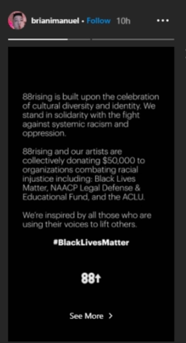 Rich Brian dan Musisi 88rising Lain Sumbang Rp 711 Juta untuk Black Lives Matter (81790)