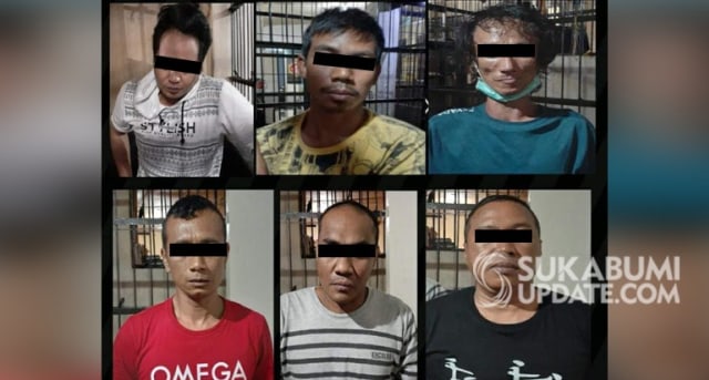 Keenam pelaku penyeludupan 402 kg narkoba jenis sabu di Sukaraja Sukabumi yang berhasil diamankan petugas | Sumber Foto:istimewa
