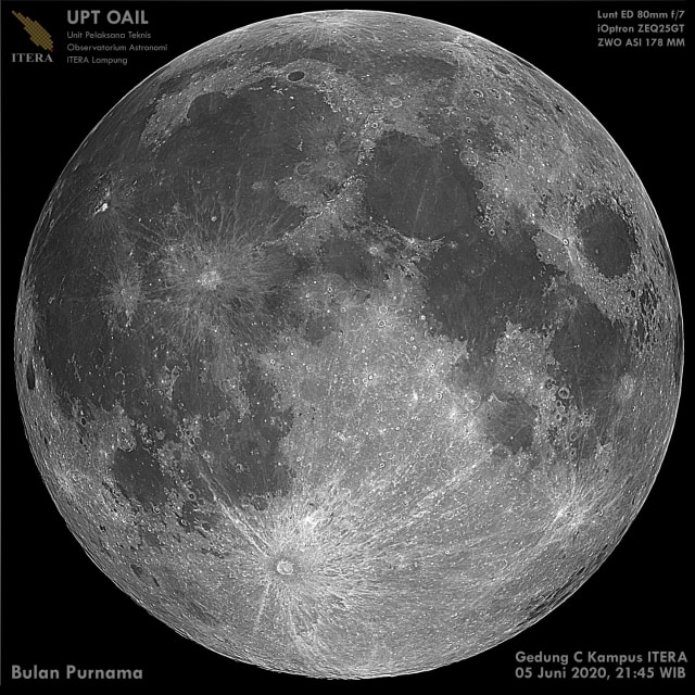 Fenomena gerhana bulan penumbra yang terekam oleh tim OAIL, Sabtu (6/6) | Foto : OAIL