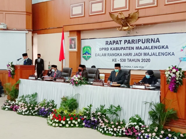 Rapat paripurmlna dalam rangka peringatan Hari Jadi ke-530 Kabupaten Majalengka, Jawa Barat. (Oki Kurniawan)