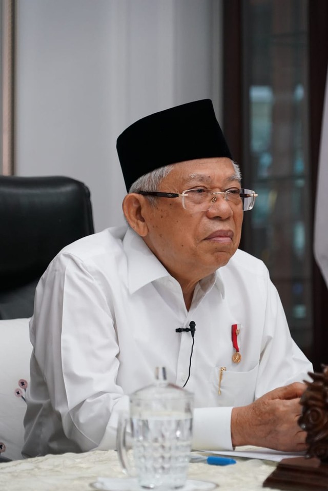 Wakil Presiden Ma'ruf Amin saat memberikan keterangan pers. Foto: KIP- Setwapres