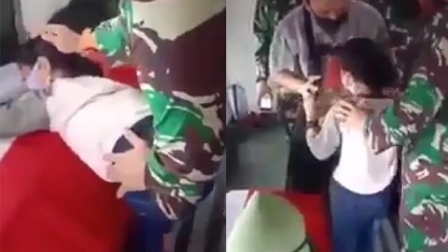 Anak Kapten Kadek menangis ayahnya meninggal. (Foto: @galeri.prajurit.tni/Instagram)