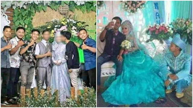 Ilustrasi momen nyeleneh dalam pernikahan. Foto: Twitter @subtanyarl dan1cak