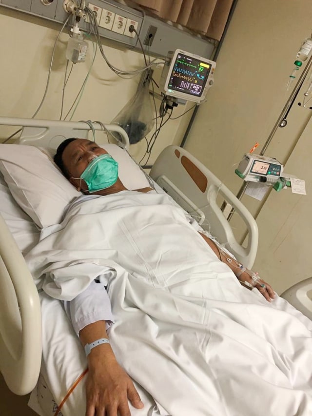 Kondisi komedian Miing Bagito yang dirawat di rumah sakit. Foto: Dok. Manajer Bagito, Futu Bendio