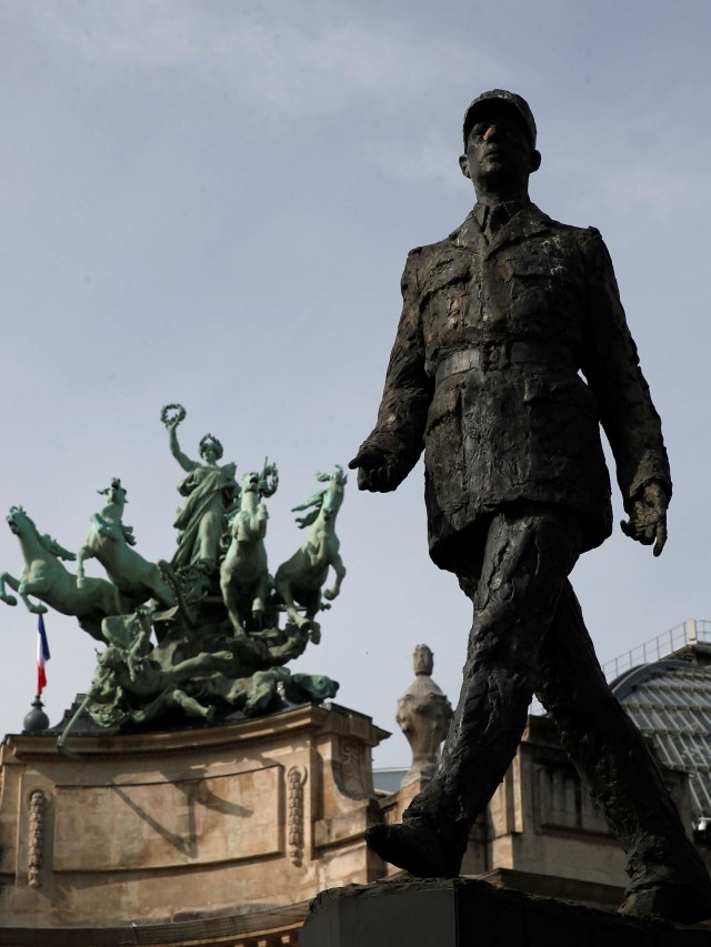 Patung Charles de Gaulle. Foto: FRANCOIS MORI/ POOL/AFP
