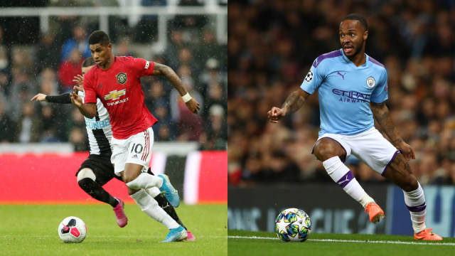 Marcus Rashford dan Raheem Sterling. Foto: Getty Images