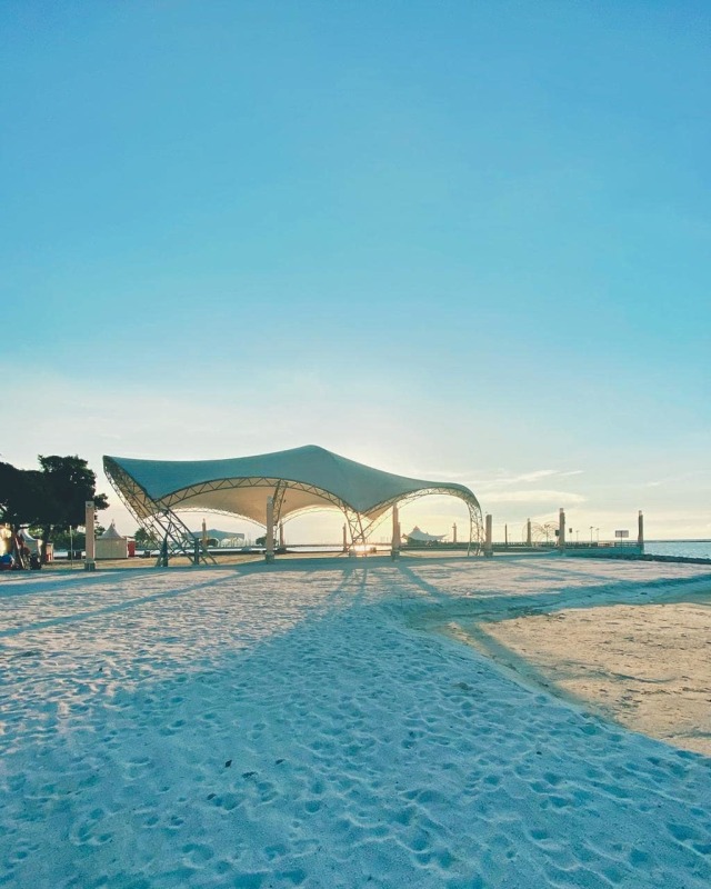 Pantai Ancol yang tampak sepi Foto: Instagram: AncolTamanImpian