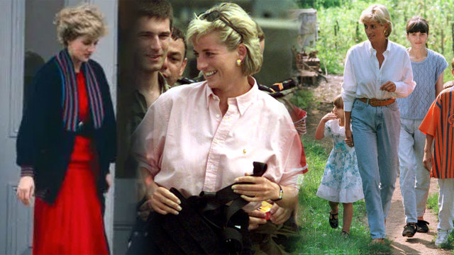 Gaya kasual dan modis ala Putri Diana. Foto: Getty Images/Princess Diana Archive dan Ian Waldie/Reuters