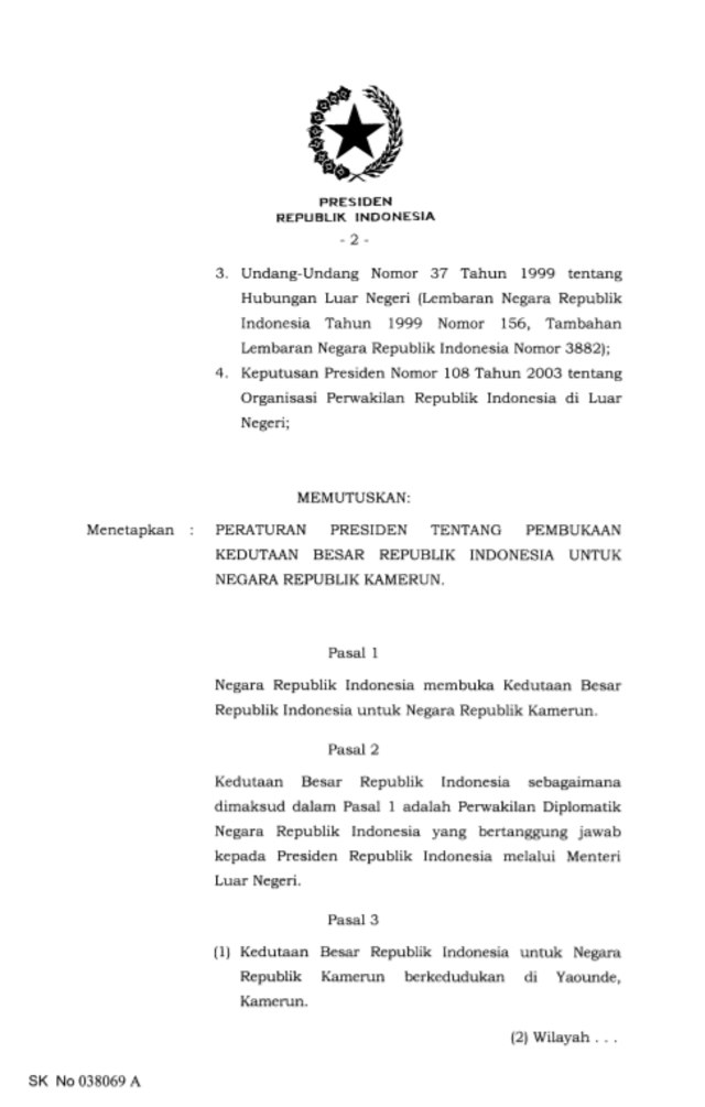 Indonesia Buka Kedutaan di Kamerun (354858)