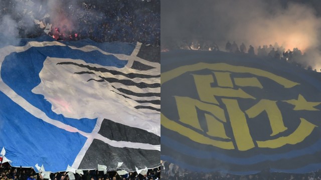 Ilustrasi logo Atalanta dan Inter Milan. Foto: AFP/Giuseppe Cacace & Miguel MEDINA