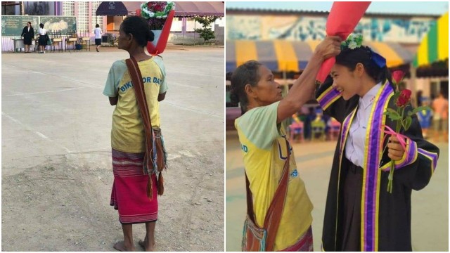 Momen Haru Ibu Berpakaian Lusuh dan Tak Beralas Kaki Datang ke Wisuda Anaknya (99080)