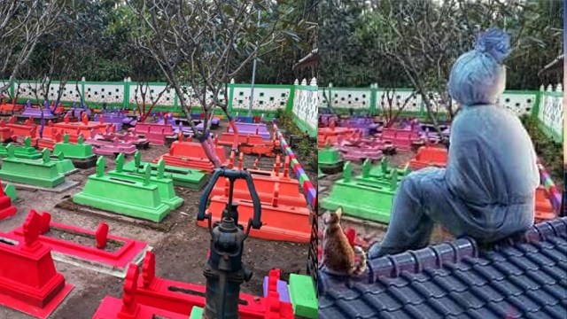 Biar Tak Terkesan Angker Makam di Madiun Dibikin Warna  