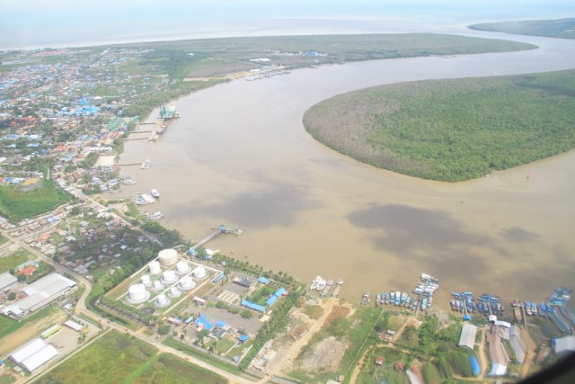 Sungai Maro atau Kali Maro, salah satu sungai yang ada di Merauke. (Foto: Abdel Syah)