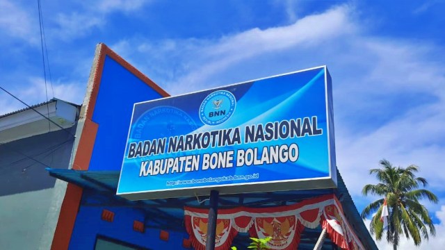 Kantor Badan Narkotika Nasional (BNN) Kabupaten Bone Bolango. Rabu, (1/7). Foto: Dok banthayoid (Fadhil Hadju)