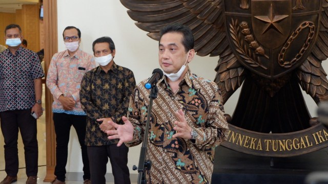 Menteri Perdagangan Agus Suparmanto di Kompleks Kepatihan Pemda DIY, Kamis (2/7). Foto: Arfiansyah Panji Purnandaru/kumparan