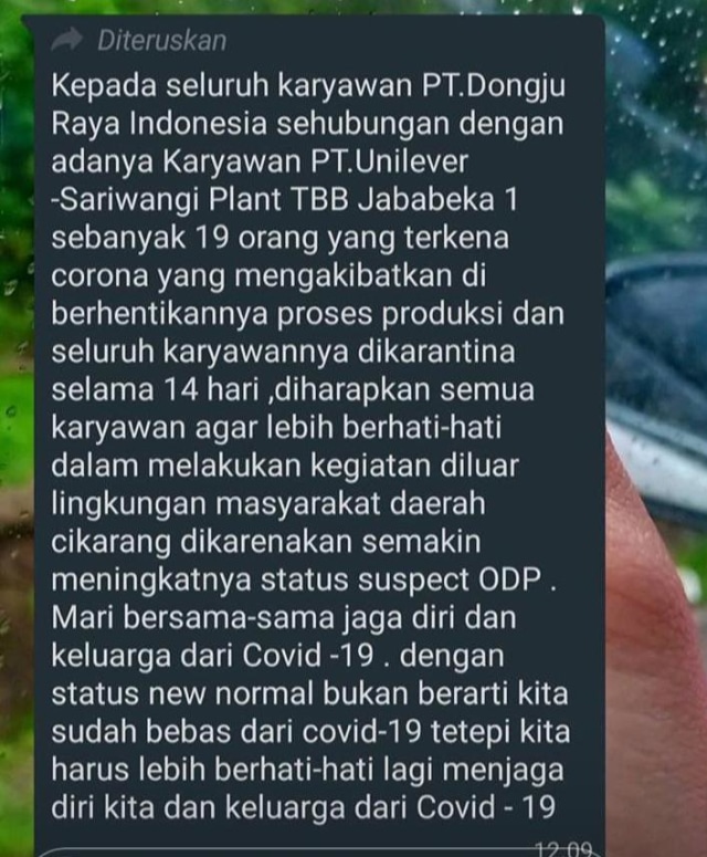 Penjelasan Unilever soal 19 Karyawan Pabrik Teh Sariwangi Kena Corona (60528)