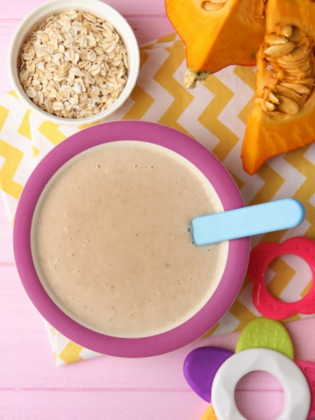 ilustrasi bubur oat labu parang untuk MPASI bayi 6 bulan ke atas Foto: Shutterstock