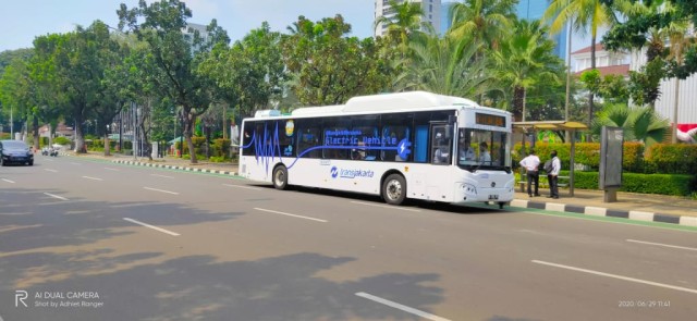 TransJakarta Uji Coba Bus Listrik Rute Blok M - Balai Kota Foto: Dok. Istimewa