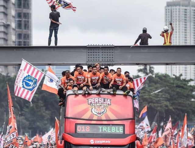 Skuat Persija Jakarta saat menjadi juara Liga Indonesia 2018. Foto: Dok. Persija